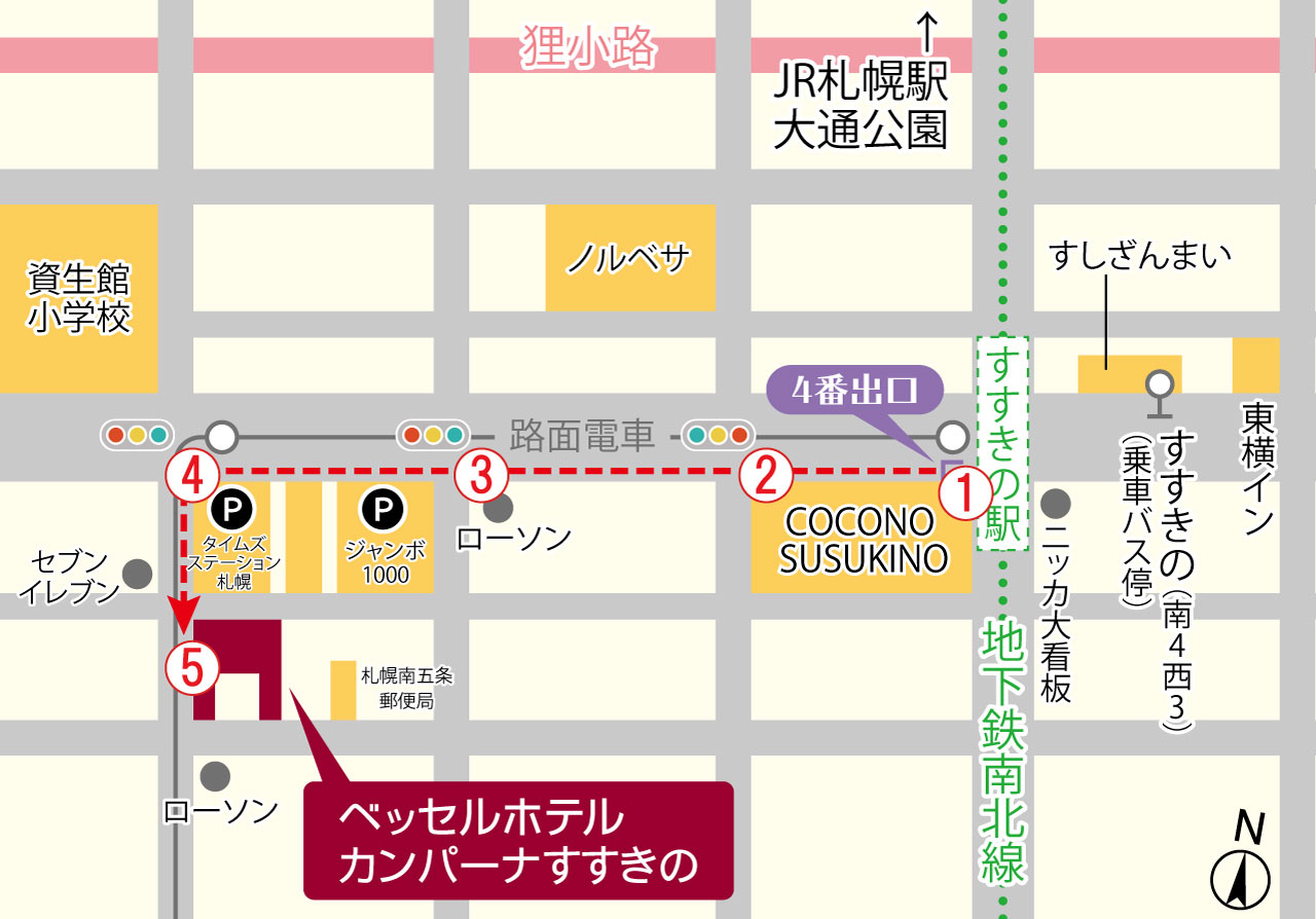 แผนที่เส้นทางจากสถานี